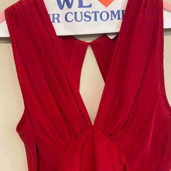 Imitation of Christ - 100% Silk Red dress - back sexy opening - size 6 - Picture 2 of 8